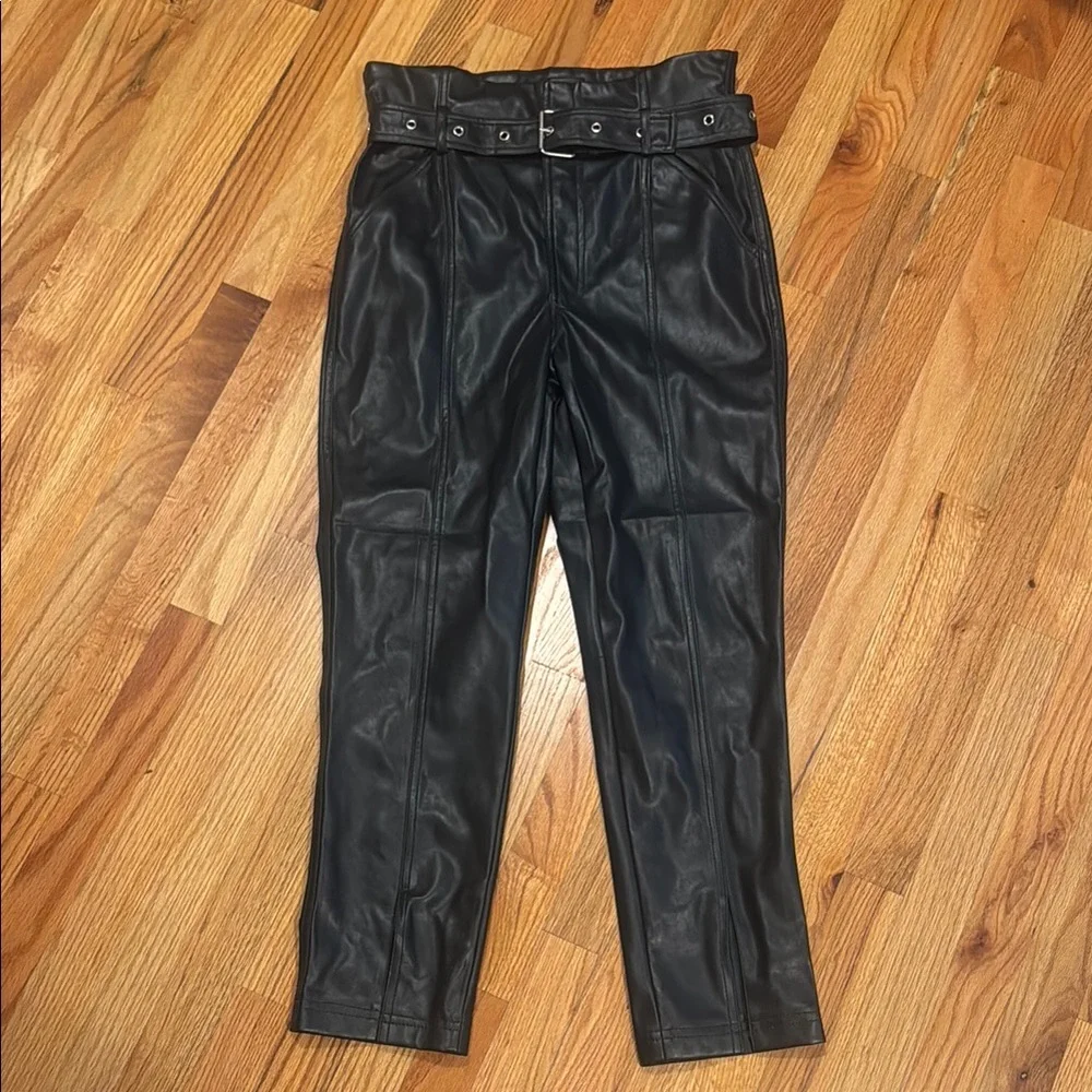 Blank NYC Belted Faux Leather Front Slit Pants - Picture 4 of 12